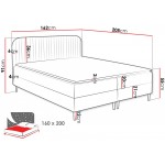 Επενδυμένο κρεβάτι Box Best I-Ladi-160 x 200