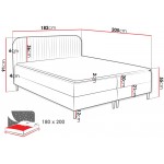 Επενδυμένο κρεβάτι Box Best I-Ladi-180 x 200