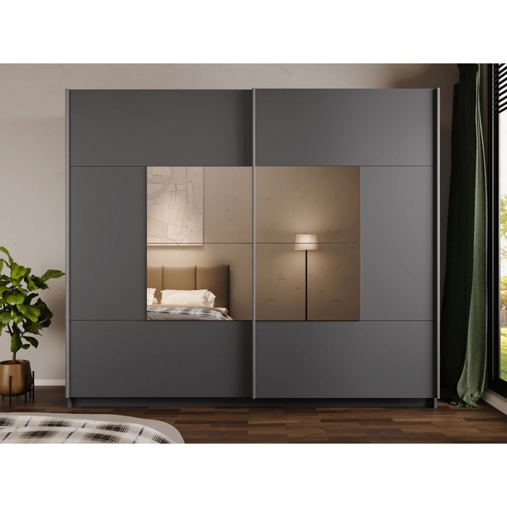 Ντουλάπα Boston 250 συρόμενη-Graphite