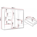 Ντουλάπα Boston 250 συρόμενη-Graphite