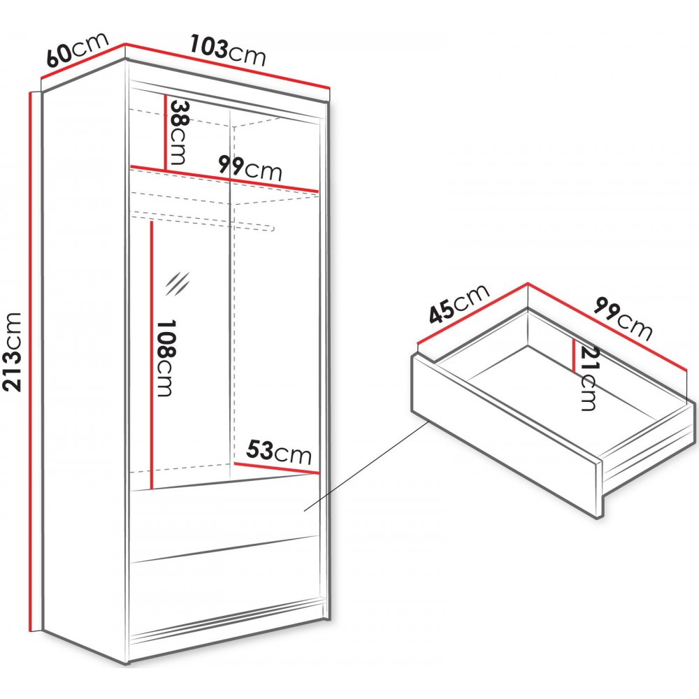 Ντουλάπα Majorka 103 δίφυλλη