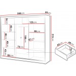 Ντουλάπα London 250 συρόμενη