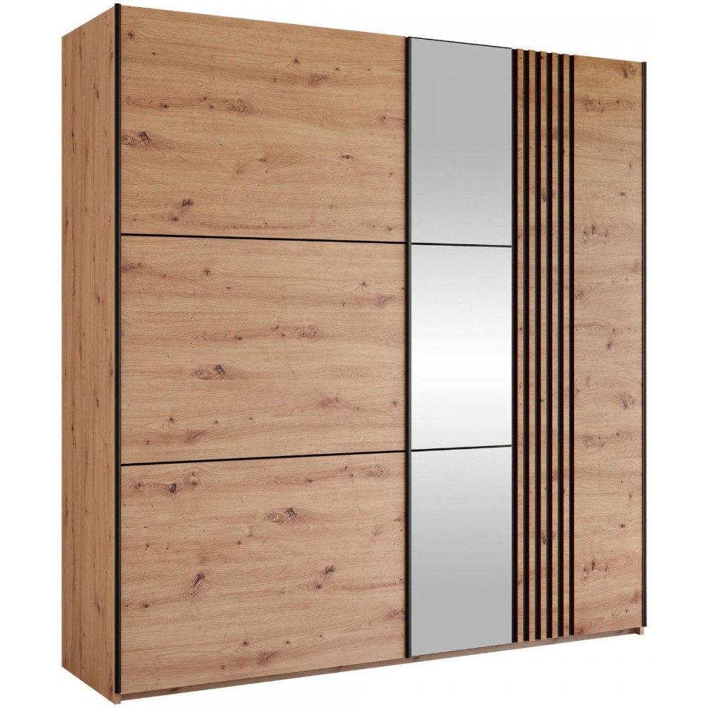 Ντουλάπα Sintra 203 συρόμενη-Fusiko-Mavro