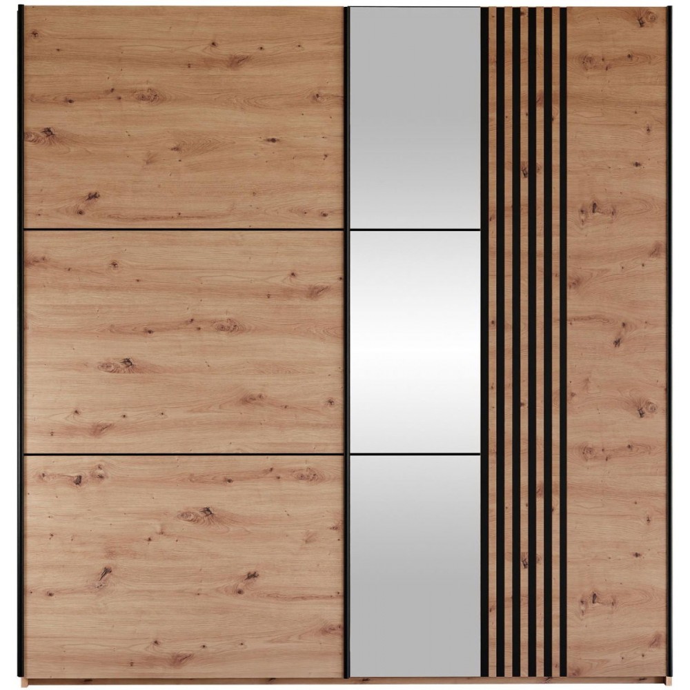 Ντουλάπα Sintra 203 συρόμενη-Fusiko-Mavro