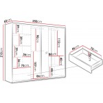Ντουλάπα Sintra 250 συρόμενη 250x65x215