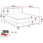 Επενδυμένο κρεβάτι Box Best II-Galazio-120 x 200