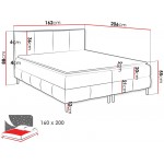 Επενδυμένο κρεβάτι Box Best II-Ladi-160 x 200