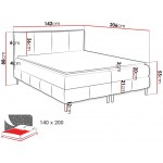 Επενδυμένο κρεβάτι Box Best II-Mpez-140 x 200