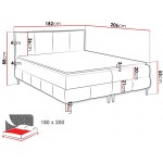 Επενδυμένο κρεβάτι Box Best II-Portokali-180 x 200