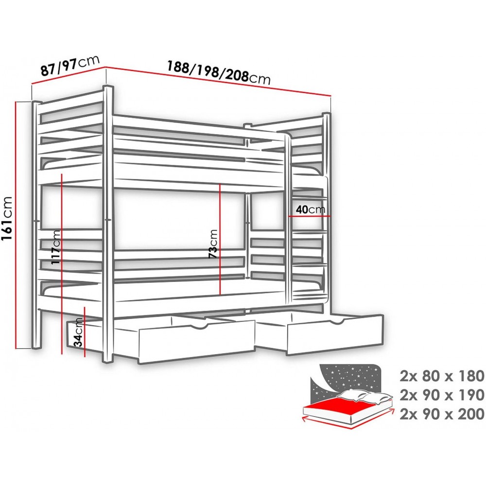 Κουκέτα Nemo-Cashmere-90 x 200