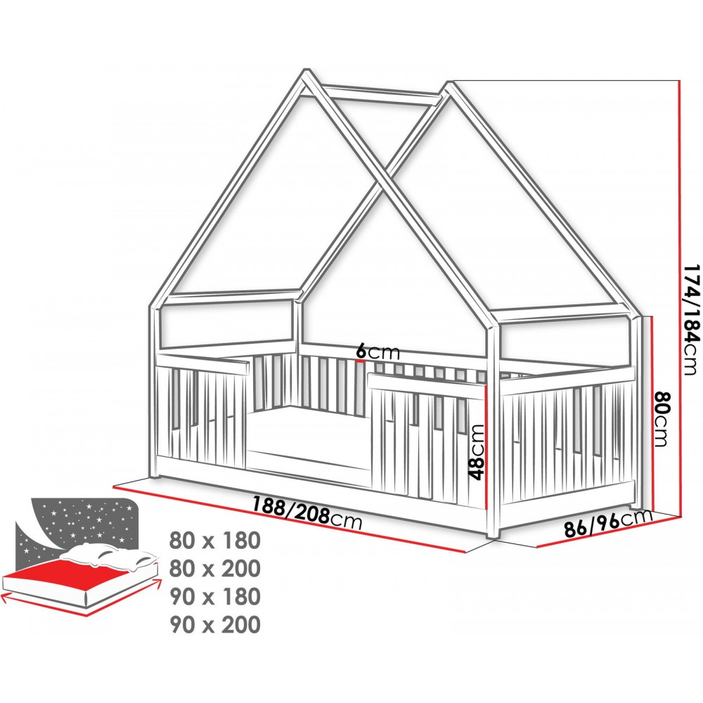 Κρεβάτι παιδικό Bee-Cashmere-180 x 90