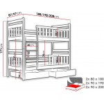 Κουκέτα Monika-Gkri-90 x 200