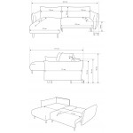 Γωνιακός καναπές Laurie-Krem