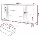 Μπουφές Helsinki-Fusiko-Mavro 150x40x78