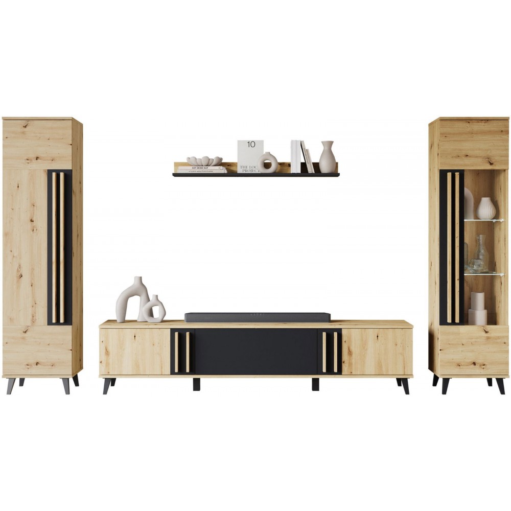 Σύνθετο σαλονιού Helsinki II-Fusiko-Mavro