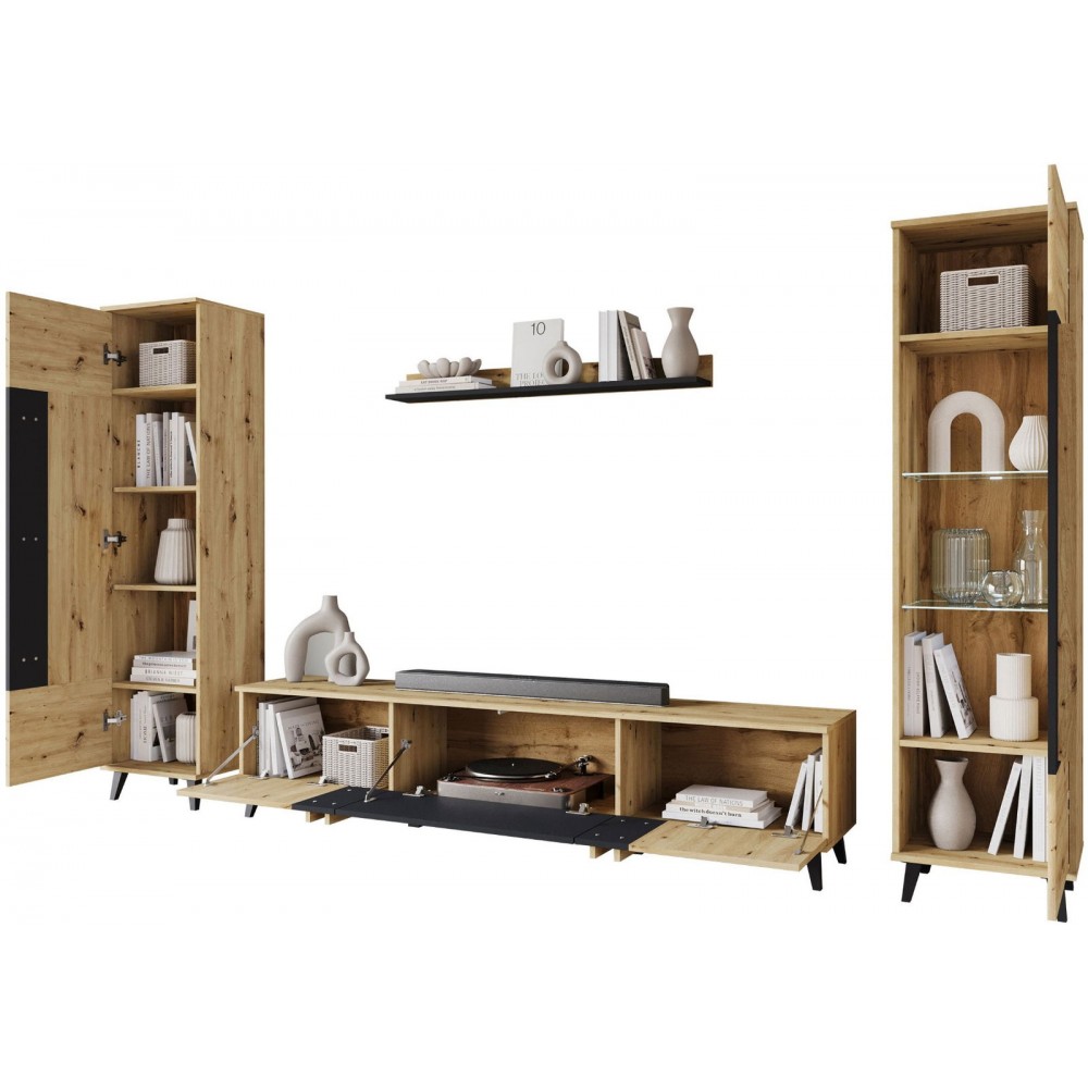 Σύνθετο σαλονιού Helsinki II-Fusiko-Mavro