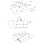 Γωνιακός καναπές Blanc-Gkri-Δεξιά 275x166x95