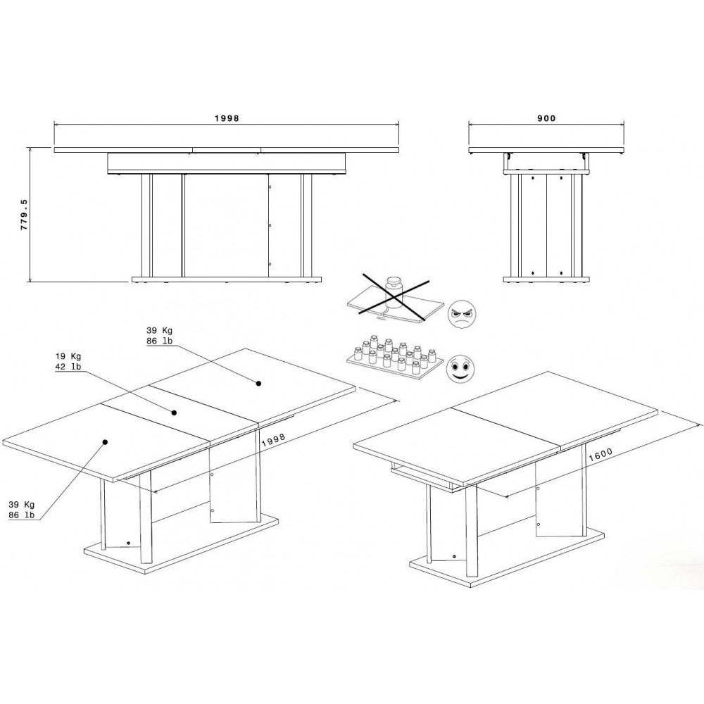 Επεκτεινόμενο τραπέζι Rasty
