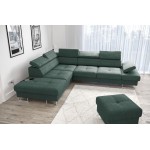Γωνιακός καναπές Gelito-Prasino Skouro-Αριστερή