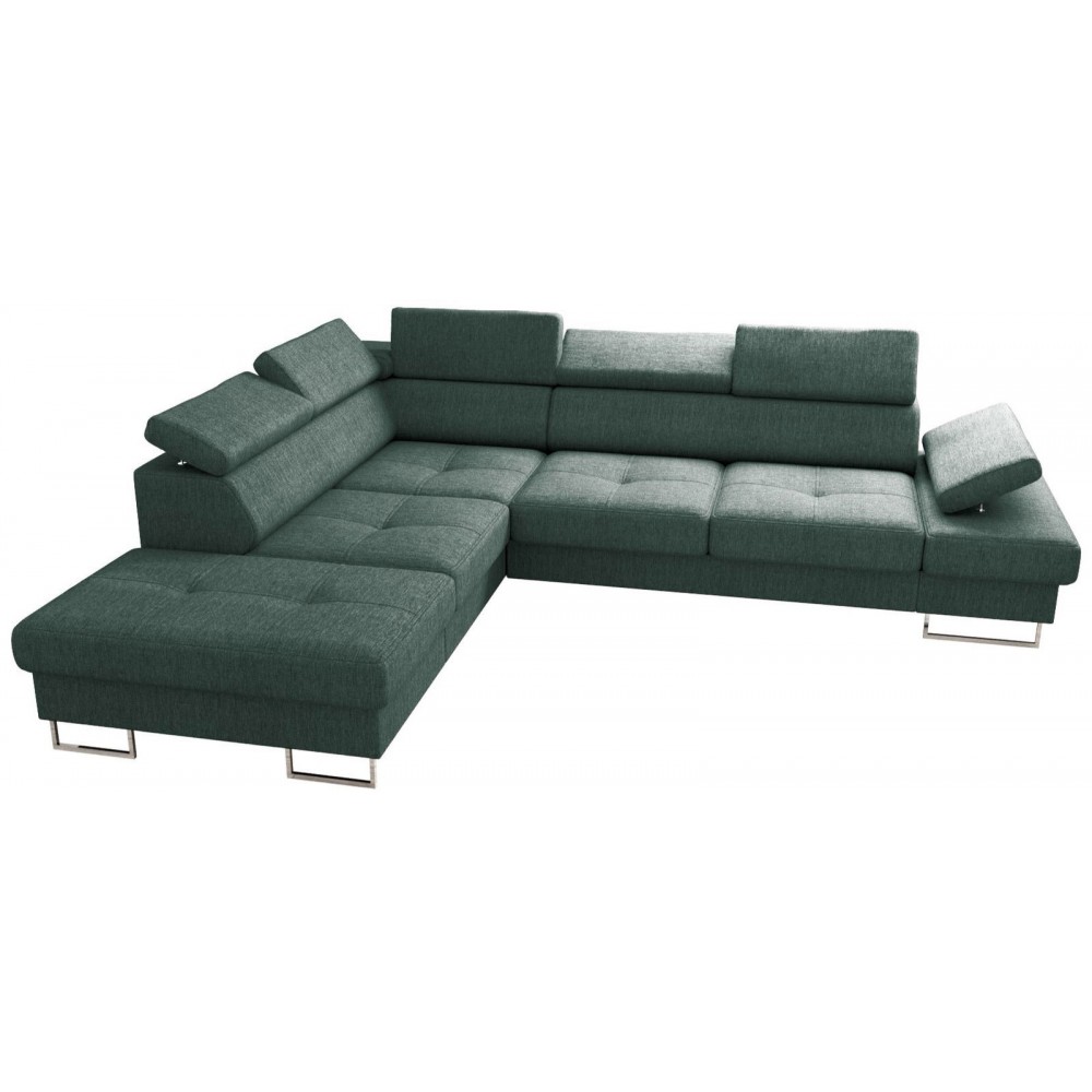 Γωνιακός καναπές Gelito-Prasino Skouro-Αριστερή