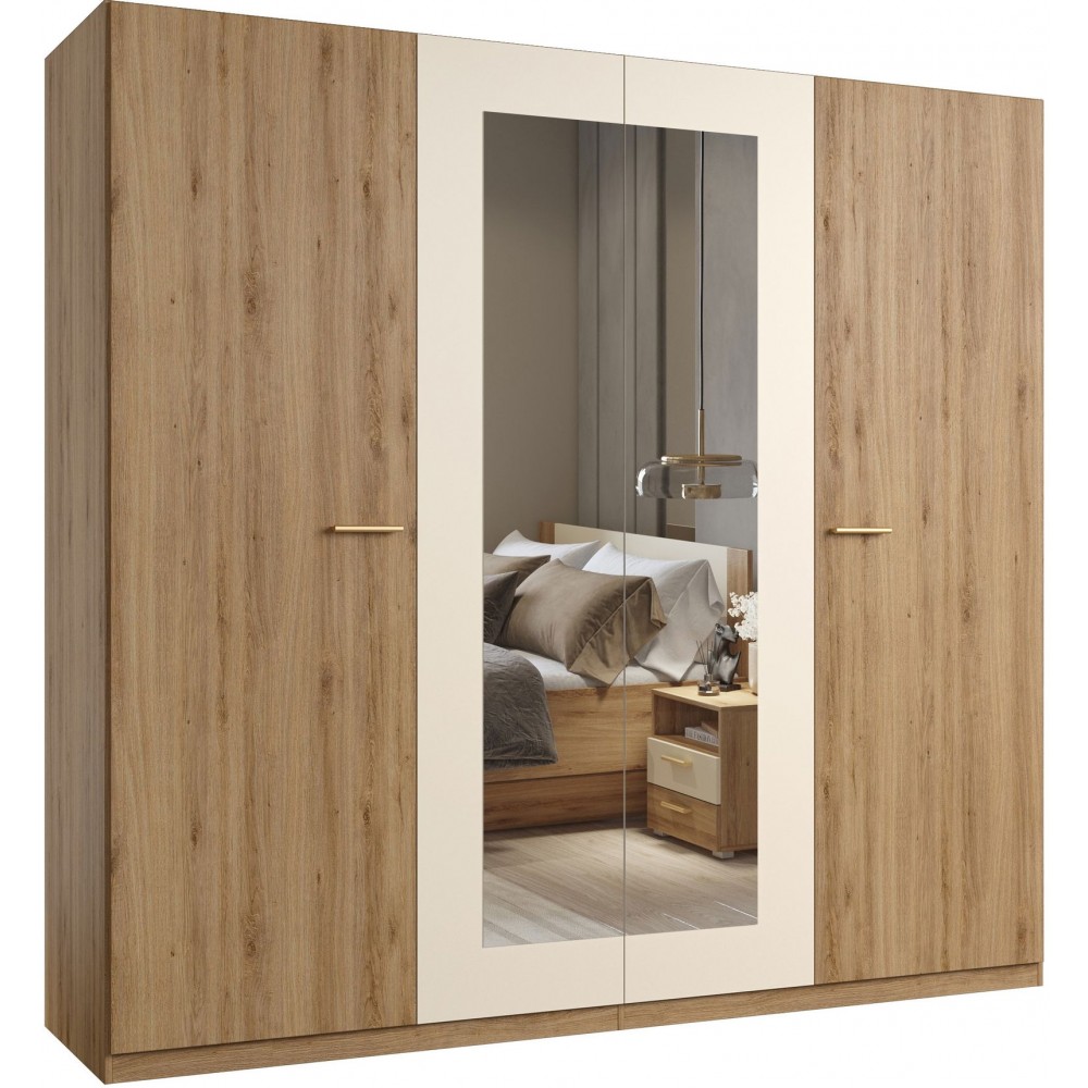 Ντουλάπα Verti με καθρέπτη τετράφυλλη