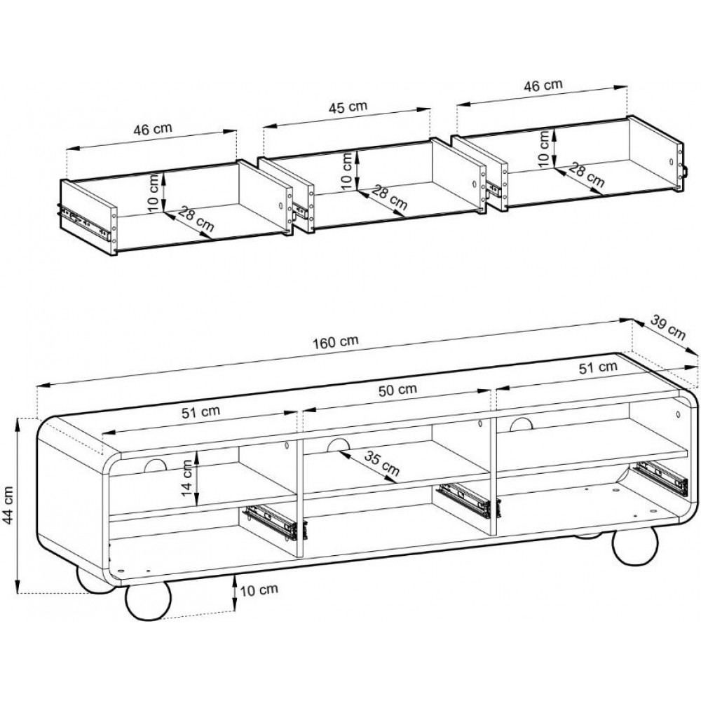 Έπιπλο τηλεόρασης Belu-Μήκος: 160 εκ.