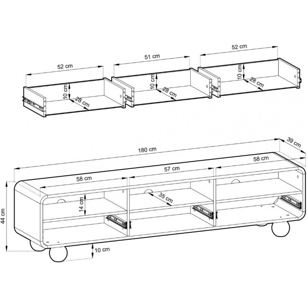 Έπιπλο τηλεόρασης Belu-Μήκος: 180 εκ.