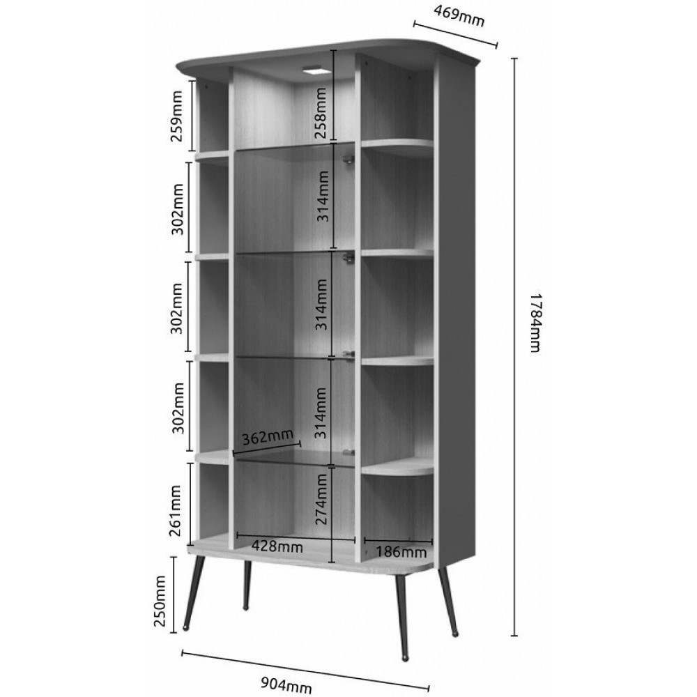 Βιτρίνα Galleria 81x43x175