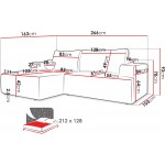 Γωνιακός καναπές Mivo-Mple Skouro-Δεξιά