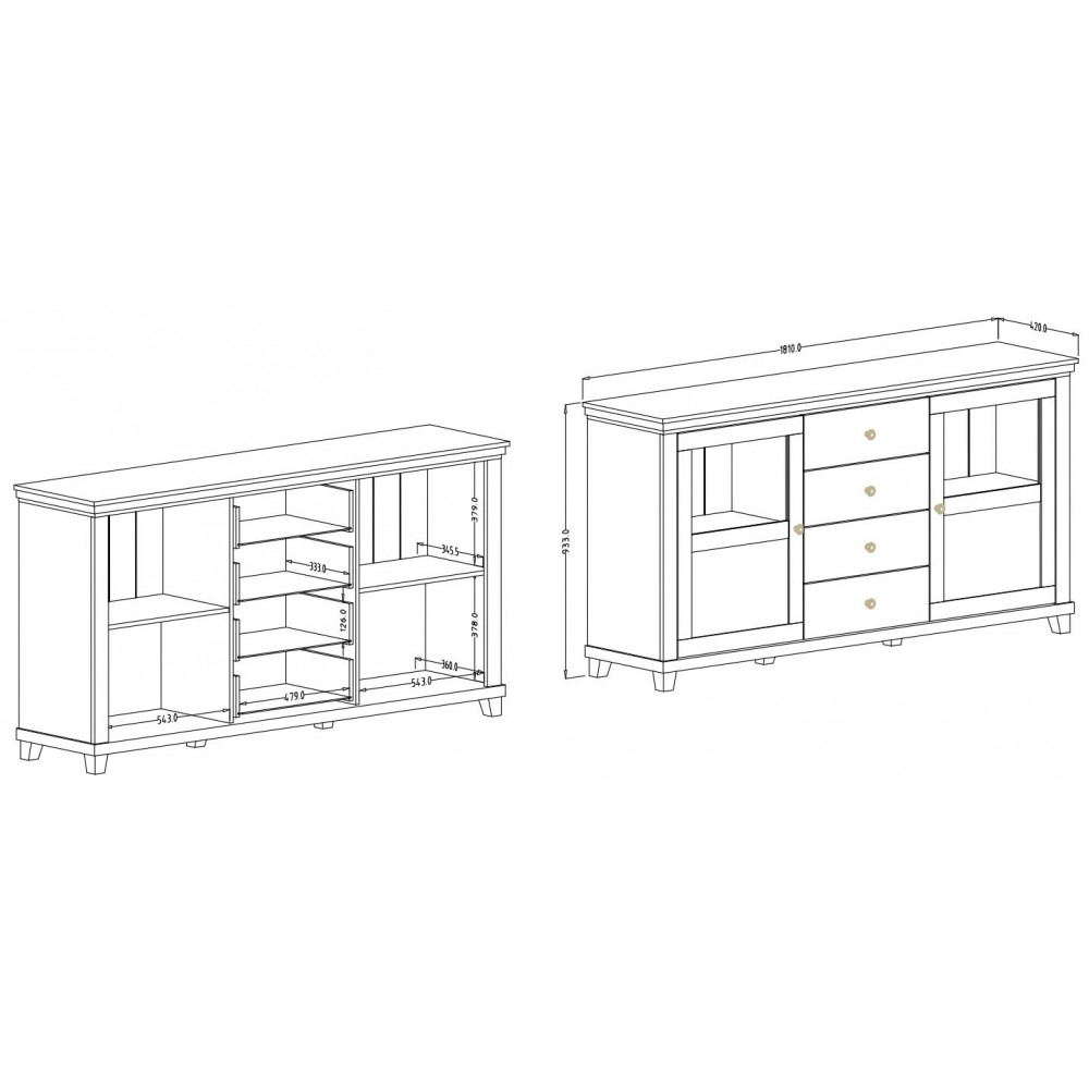 Μπουφές Capel 2D-Leuko