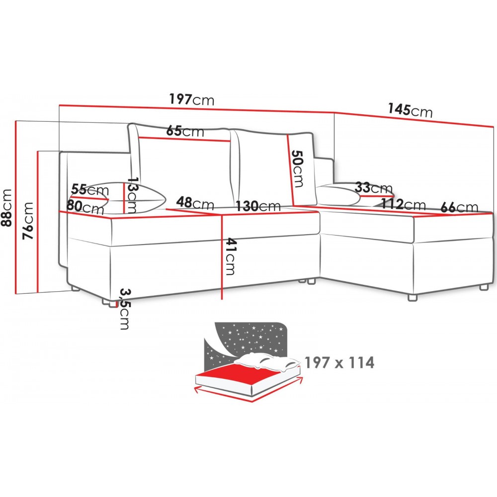 Γωνιακός καναπές Maxi-Mpez