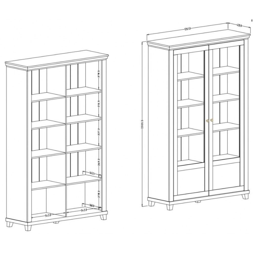 Βιτρίνα Capel plus 126x42x200