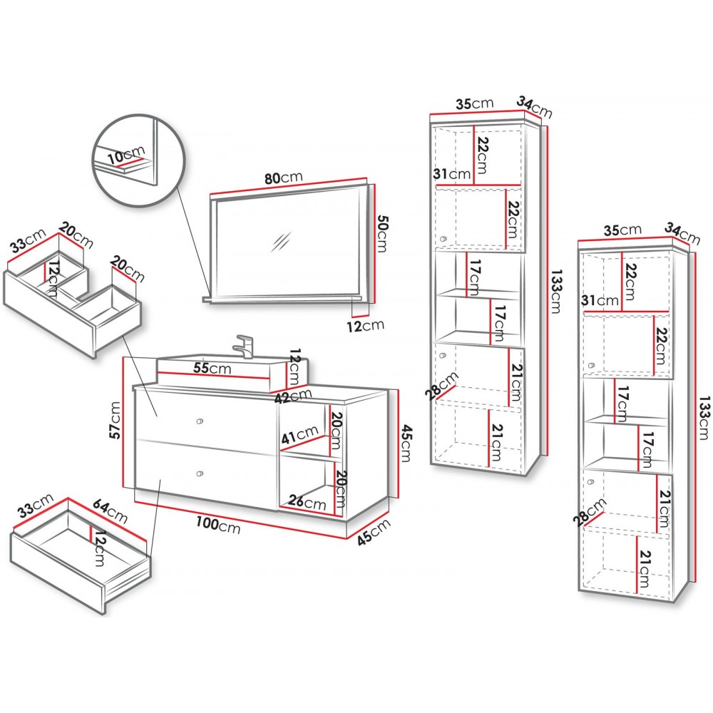 Σετ μπάνιου Kertos III-Beige