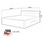 Κρεβάτι Delta Plus-Δρυς-160 x 200