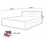 Κρεβάτι Delta Plus-Δρυς-180 x 200