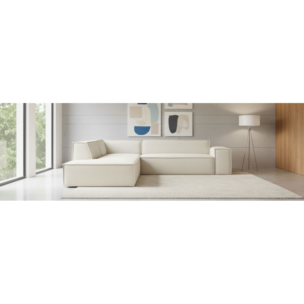 Γωνιακός καναπές Fubu S-Εκρού-Αριστερή