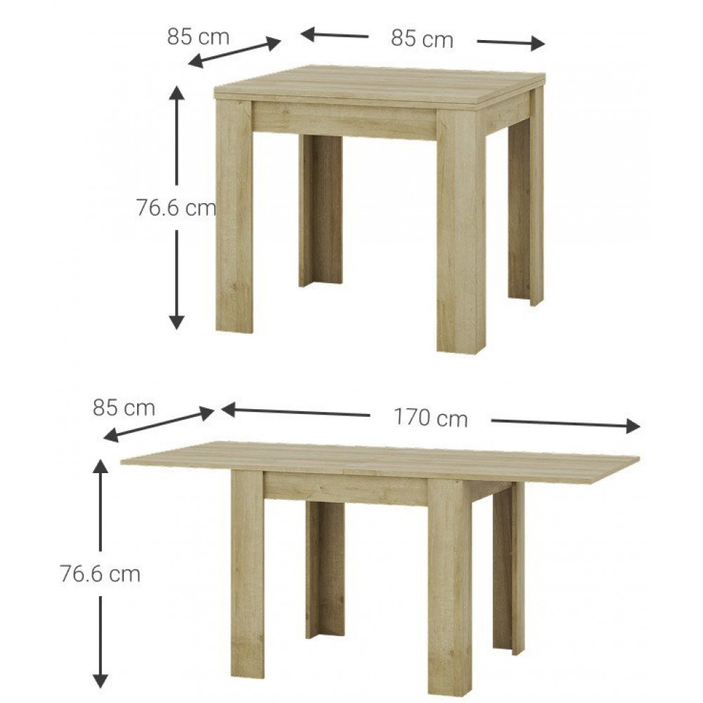 Τραπέζι Mily επεκτεινόμενο 85x85x76.6