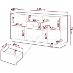 Μπουφές Liverti 150-Μαύρο 150x42x78
