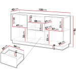 Μπουφές Liverti 150-Μαύρο 150x42x78