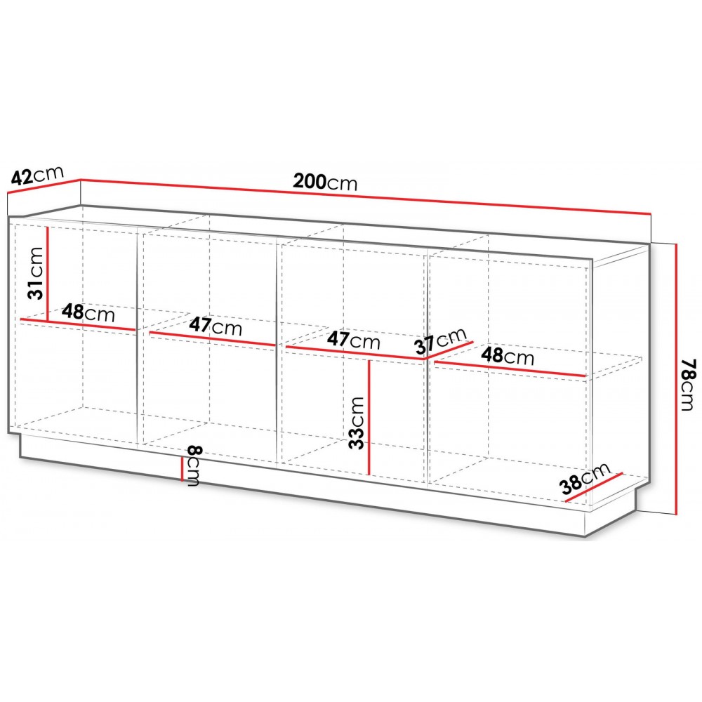 Μπουφές Liverti 200-Μαύρο