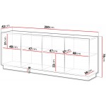Μπουφές Liverti 200-Λευκό 200x42x78