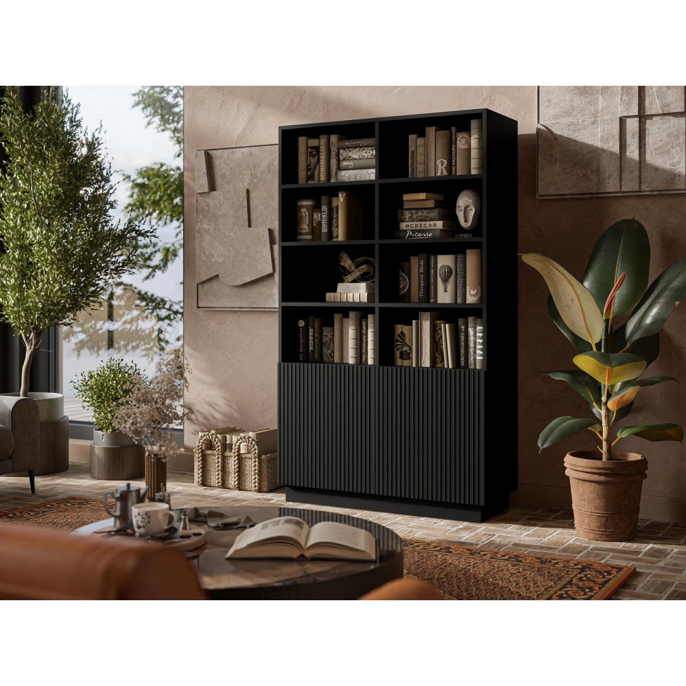 Βιβλιοθήκη Liverti 2D-Μαύρο 100x42x173