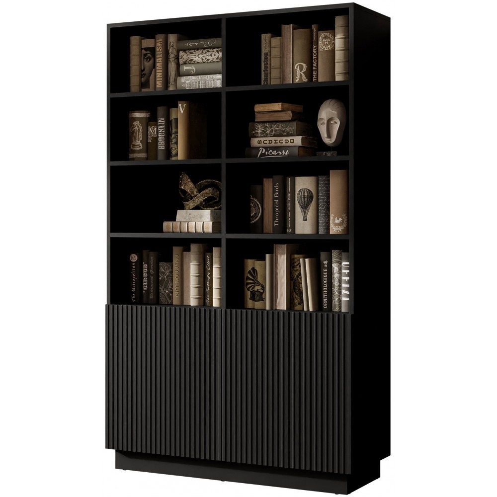 Βιβλιοθήκη Liverti 2D-Μαύρο 100x42x173