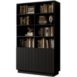 Βιβλιοθήκη Liverti 2D-Μαύρο 100x42x173