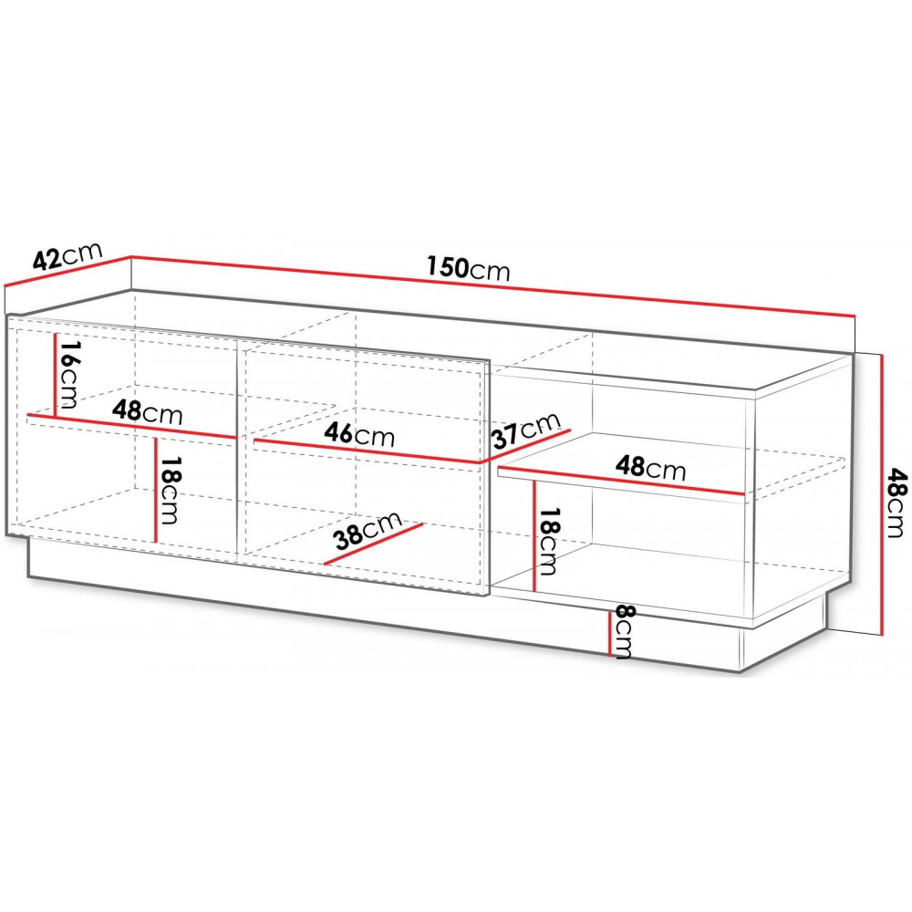 Έπιπλο Τηλεόρασης Liverti 2D-Μαύρο