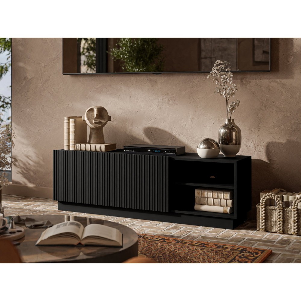 Έπιπλο Τηλεόρασης Liverti 2D-Μαύρο 150x42x48