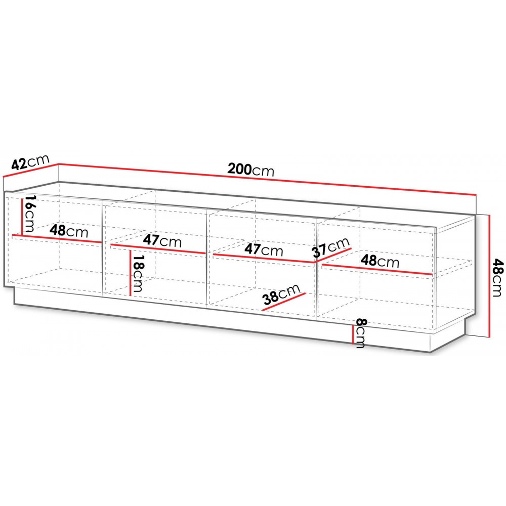 Έπιπλο Τηλεόρασης Liverti 4D-Μαύρο