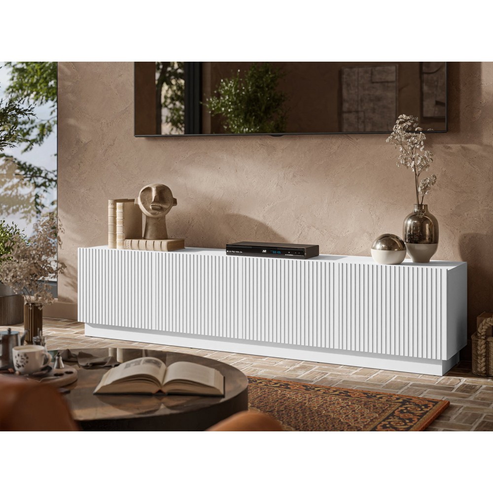 Έπιπλο Τηλεόρασης Liverti 4D-Λευκό 200x42x48