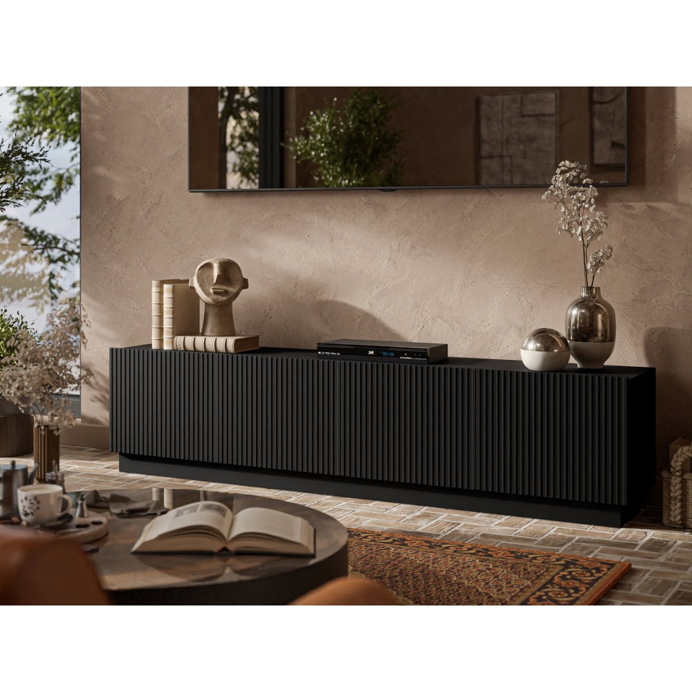 Έπιπλο Τηλεόρασης Liverti 4D-Μαύρο 200x42x48