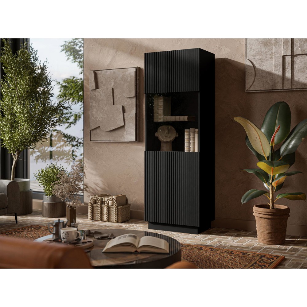 Βιτρίνα Liverti-Μαύρο 60x42x178